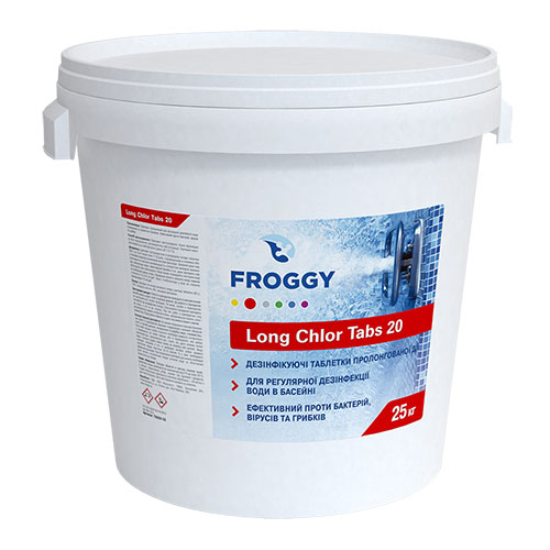 Препарат Long Chlor Tabs 20 предназначен для регулярной дезинфекции воды общественных и частных бассейнов.