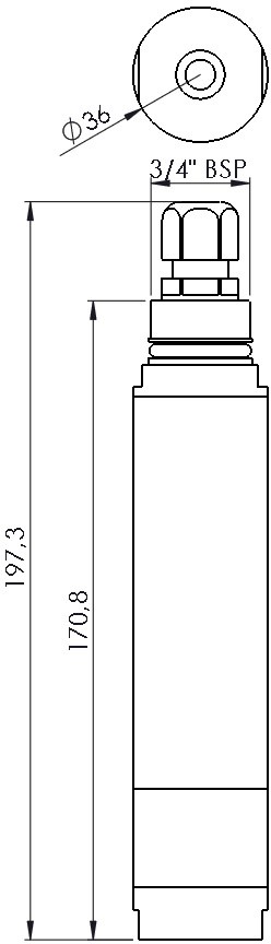 Оптичний датчик кисню для аеротенків S423/C/OPT AISI або PVC